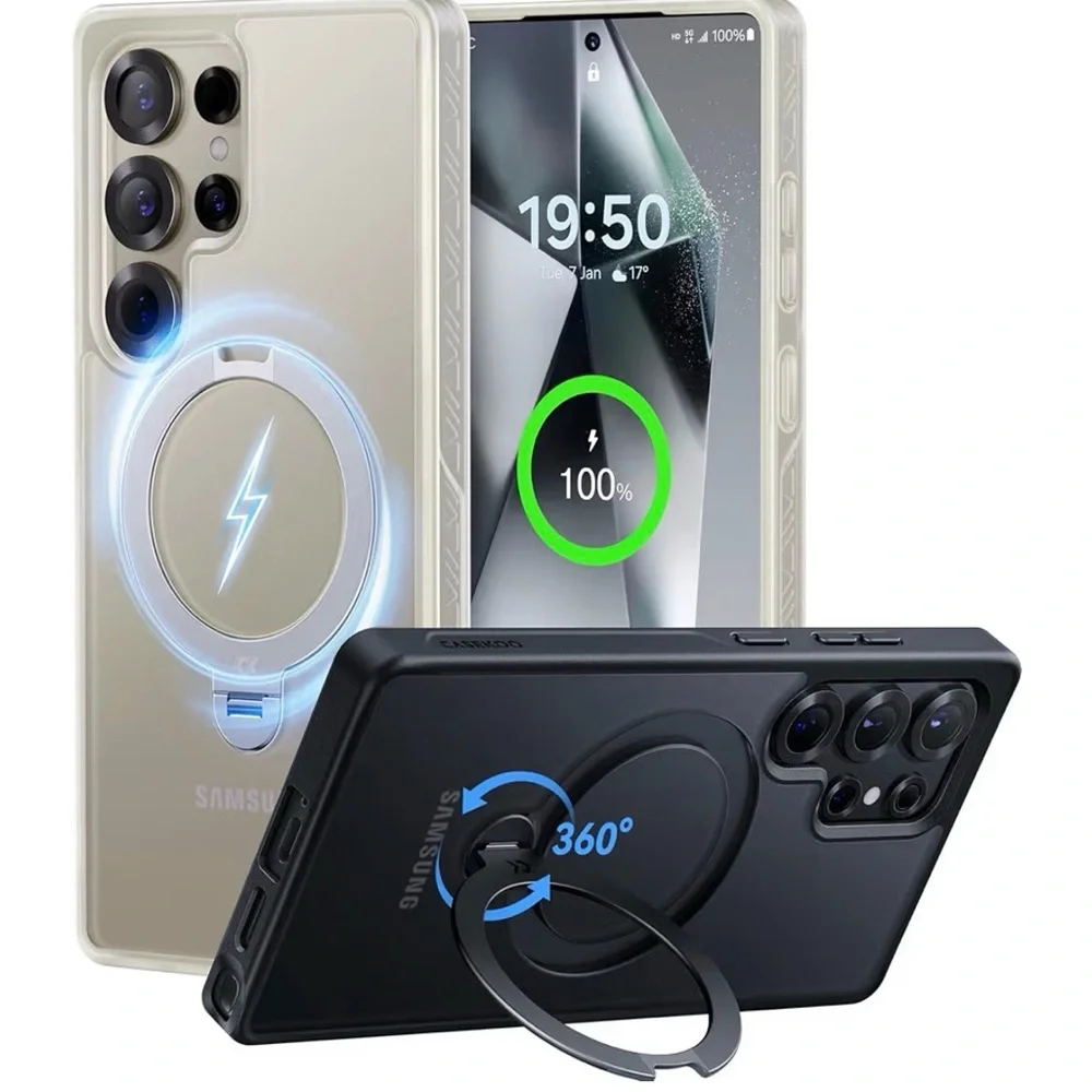 CASEKOO Patented 360° Spin Magnetic Stand for Samsung Galaxy S25 Ultra Case NIP